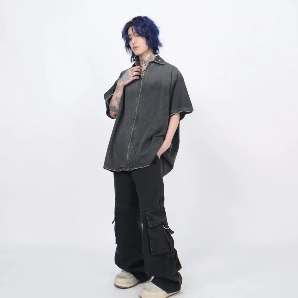 High Street Gradient Washed Denim Shirt