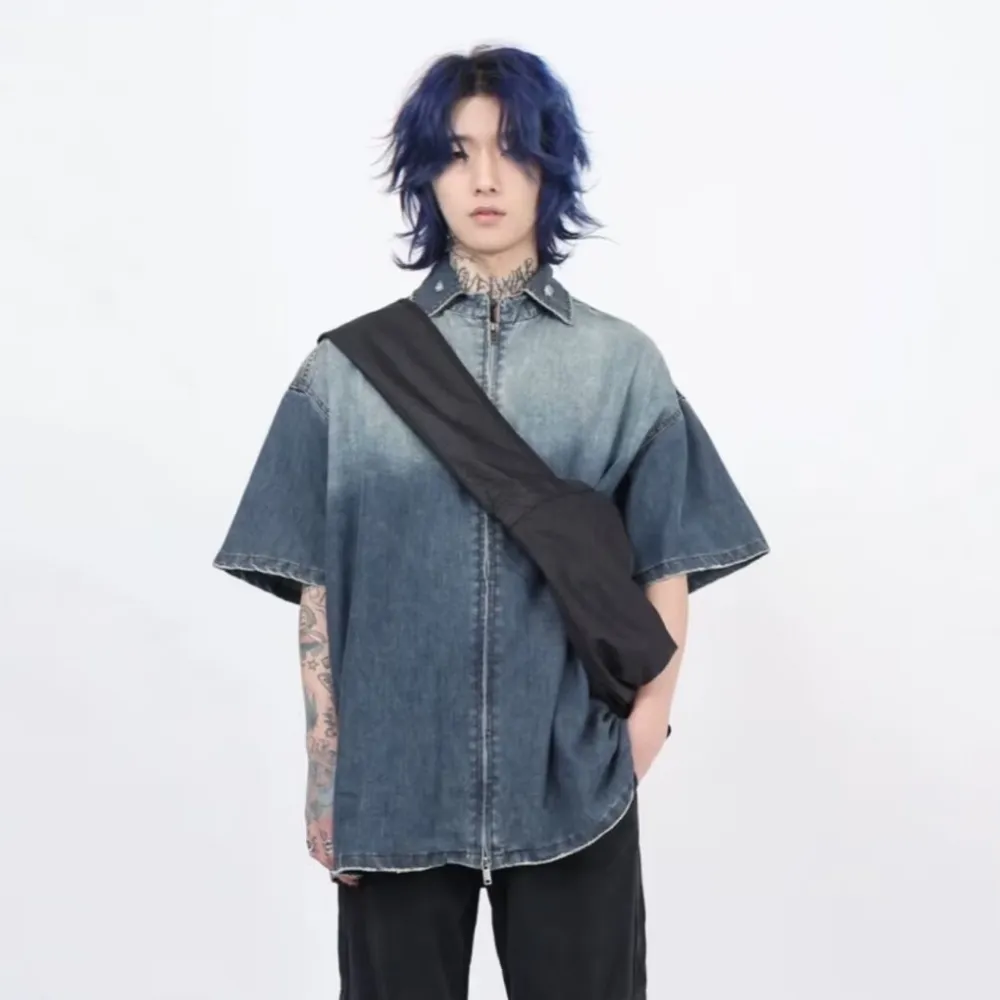 High Street Gradient Washed Denim Shirt
