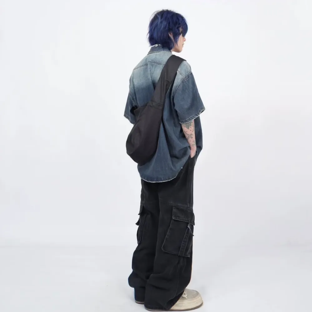 High Street Gradient Washed Denim Shirt