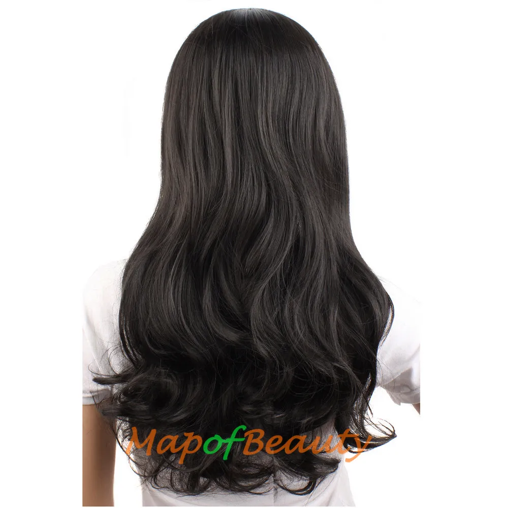 High-temperature Fiber Side Bangs Long Wave Curly Hair Cosplay Wigs