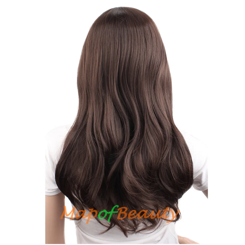 High-temperature Fiber Side Bangs Long Wave Curly Hair Cosplay Wigs