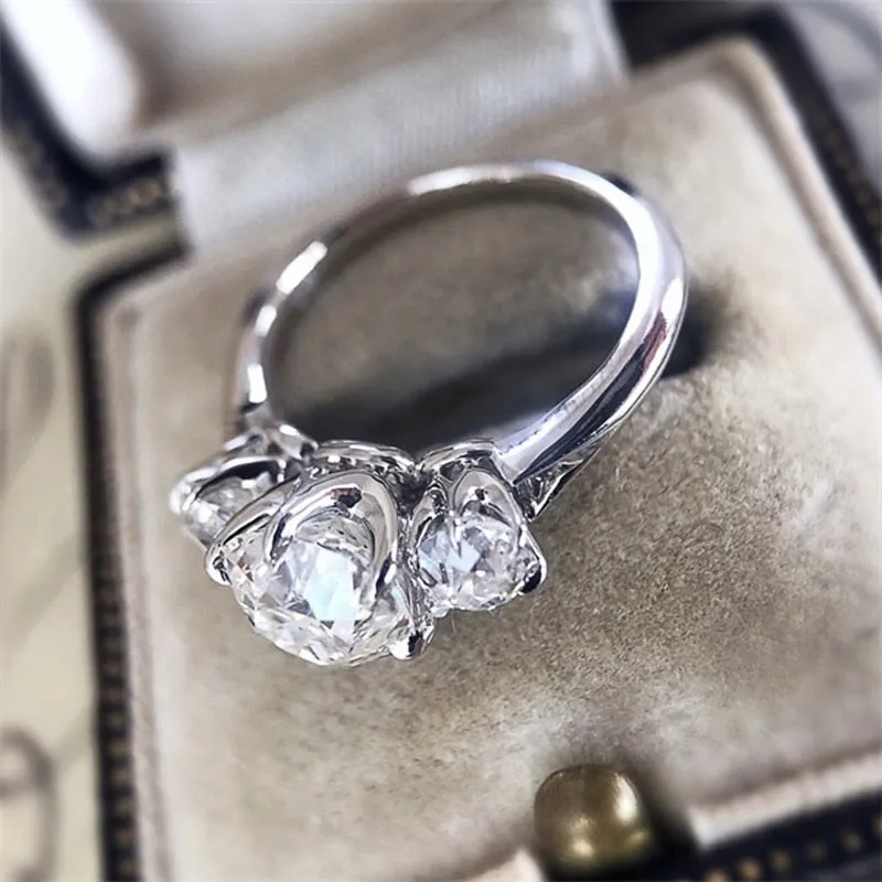 Huitan Silver Color/Gold Color/Two Tone Women&#39;s Cubic Zirconia Rings Luxury Fashion Engagement Wedding Accessory Trendy Jewelry