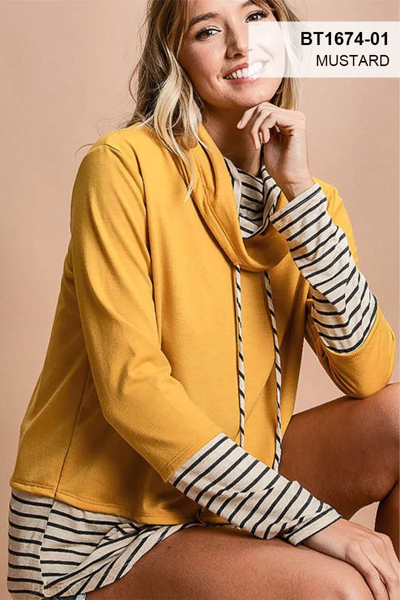 HWT1238 HOODIE WITH STRIPES Top