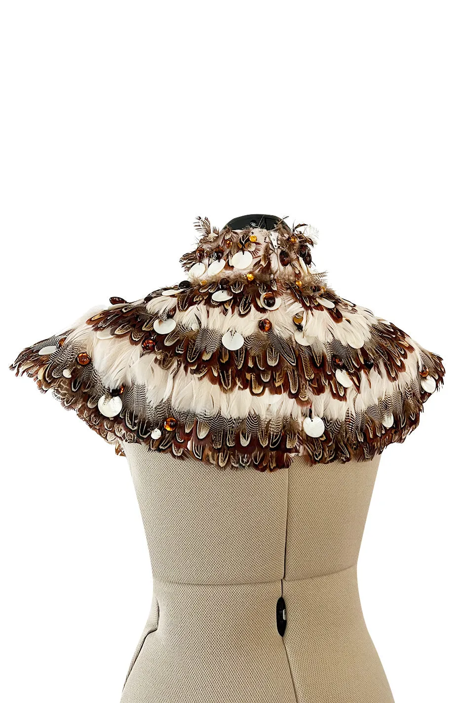 Important Fall 2004 Alexander McQueen 'Pantheon Ad Lecum' Runway Feather & Bead Collar