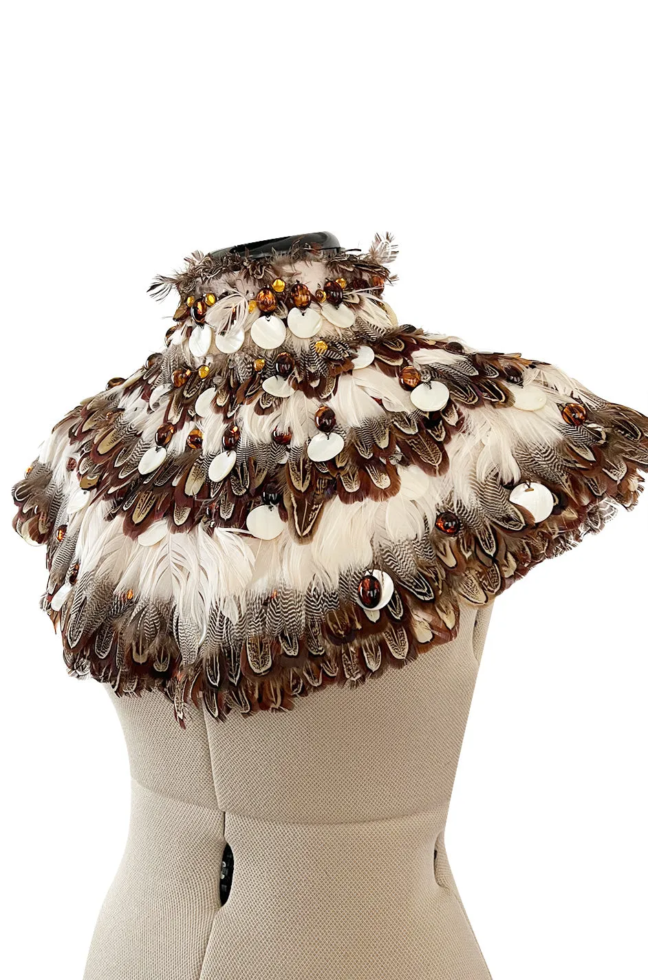 Important Fall 2004 Alexander McQueen 'Pantheon Ad Lecum' Runway Feather & Bead Collar