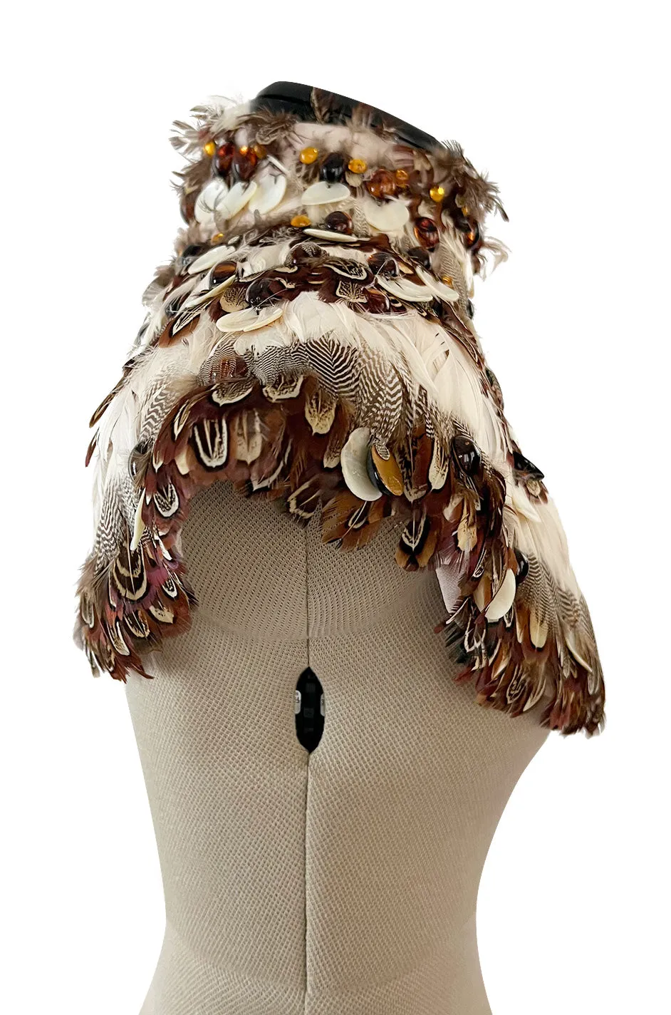 Important Fall 2004 Alexander McQueen 'Pantheon Ad Lecum' Runway Feather & Bead Collar