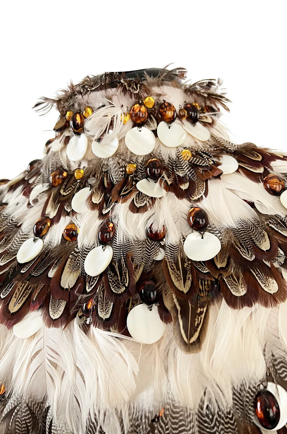 Important Fall 2004 Alexander McQueen 'Pantheon Ad Lecum' Runway Feather & Bead Collar