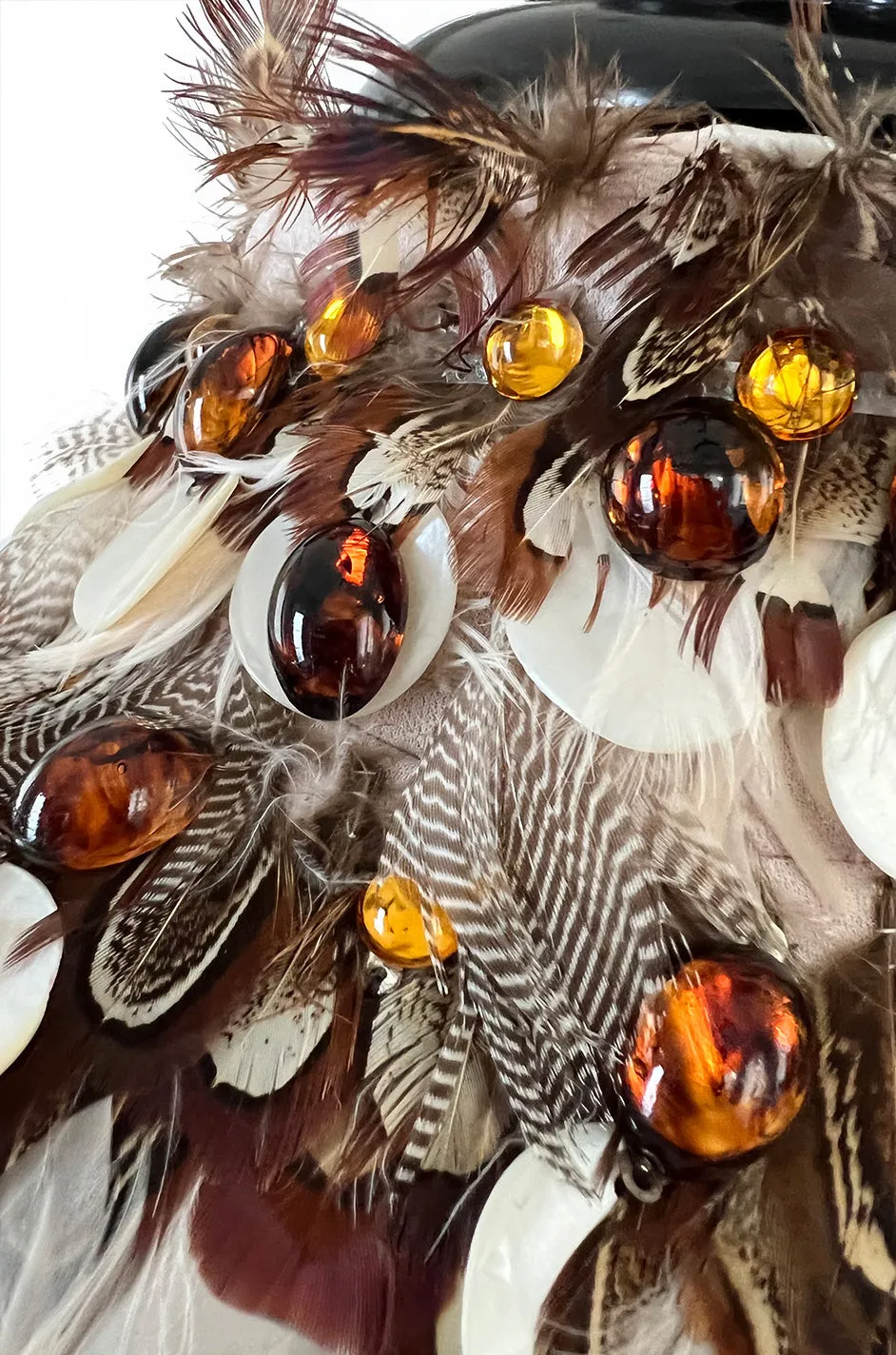 Important Fall 2004 Alexander McQueen 'Pantheon Ad Lecum' Runway Feather & Bead Collar