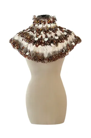 Important Fall 2004 Alexander McQueen 'Pantheon Ad Lecum' Runway Feather & Bead Collar