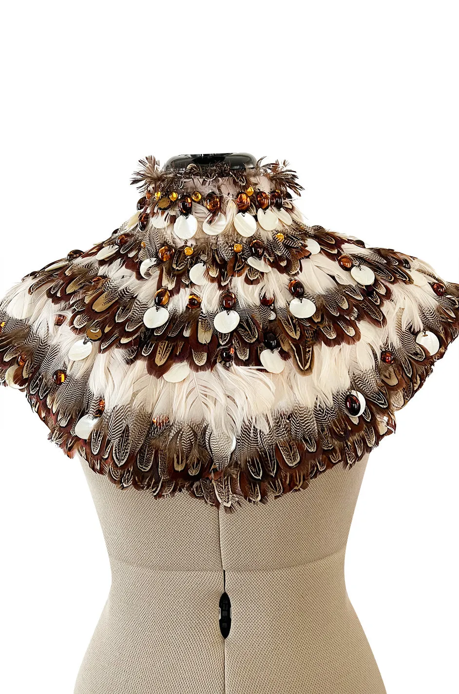 Important Fall 2004 Alexander McQueen 'Pantheon Ad Lecum' Runway Feather & Bead Collar