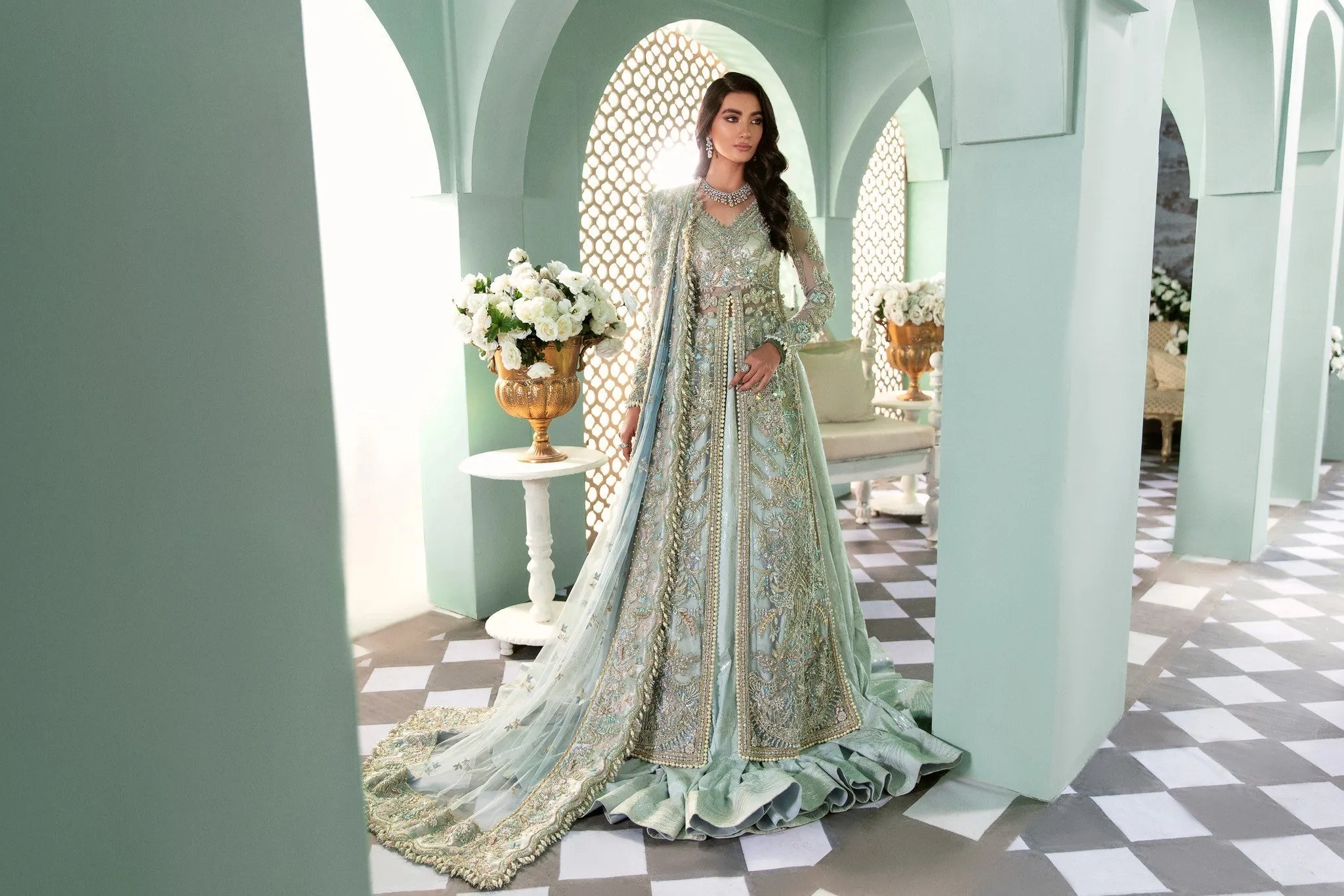 Indian Designer Stone Work Lehenga Bridal Dress #BN1169