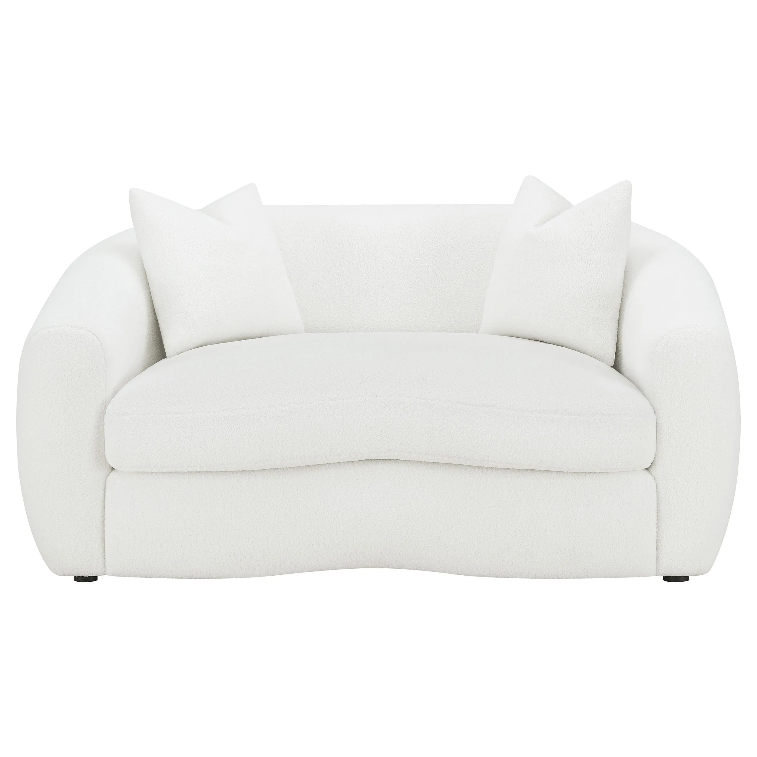 Isabella Faux Sheepskin Upholstered Loveseat Natural