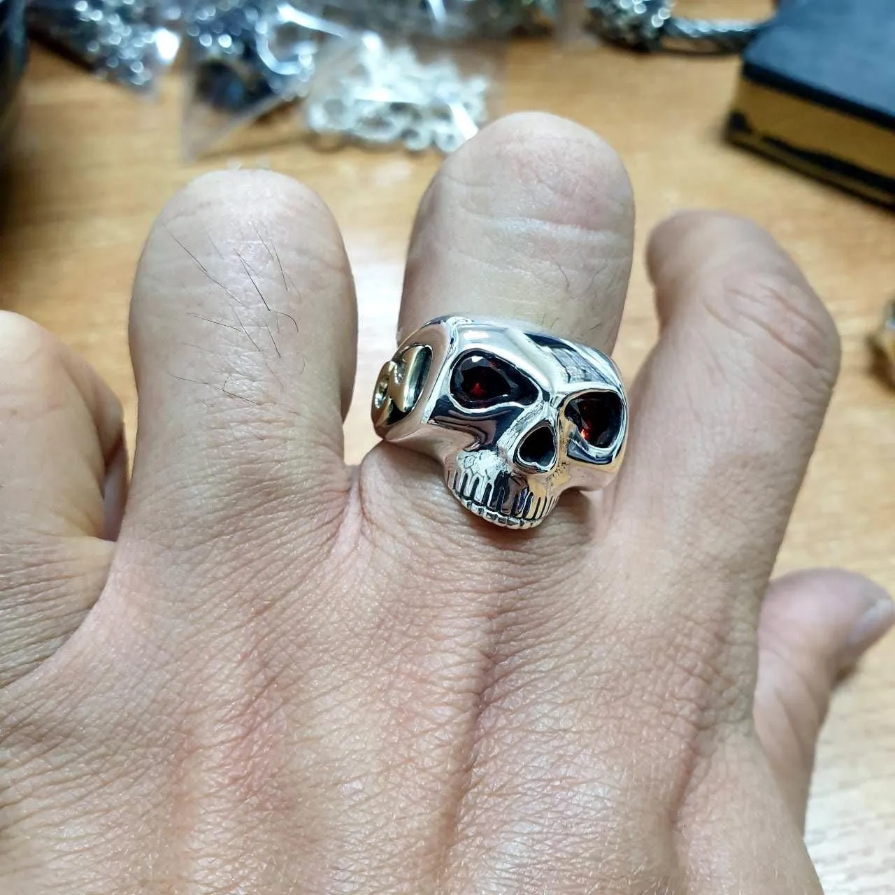 Johnny Depp Sterling Silver Skull Ring