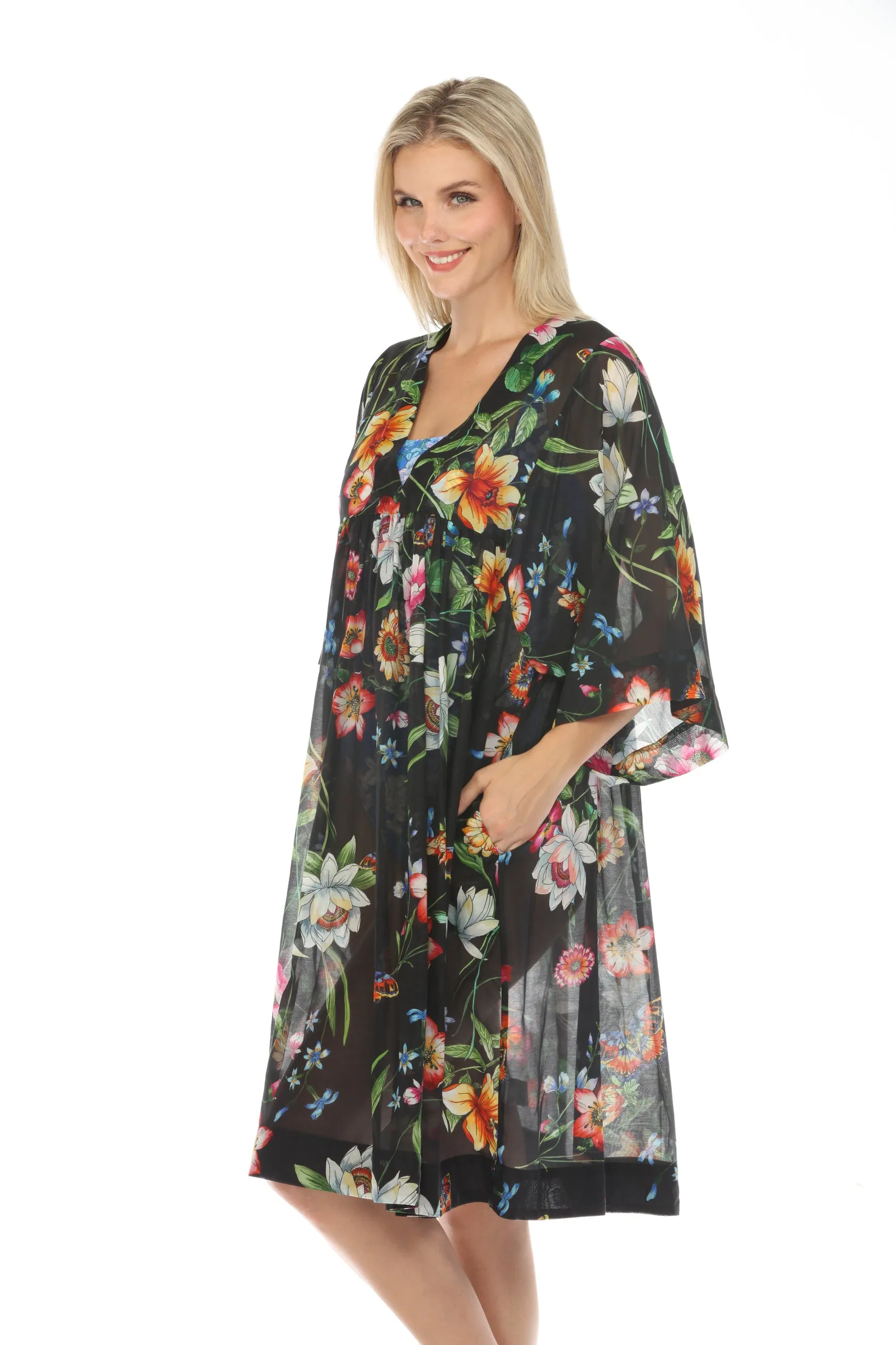 Johnny Was Ombre Garden Easy Swim Cover-Up Dress Boho Chic CSW8023-L