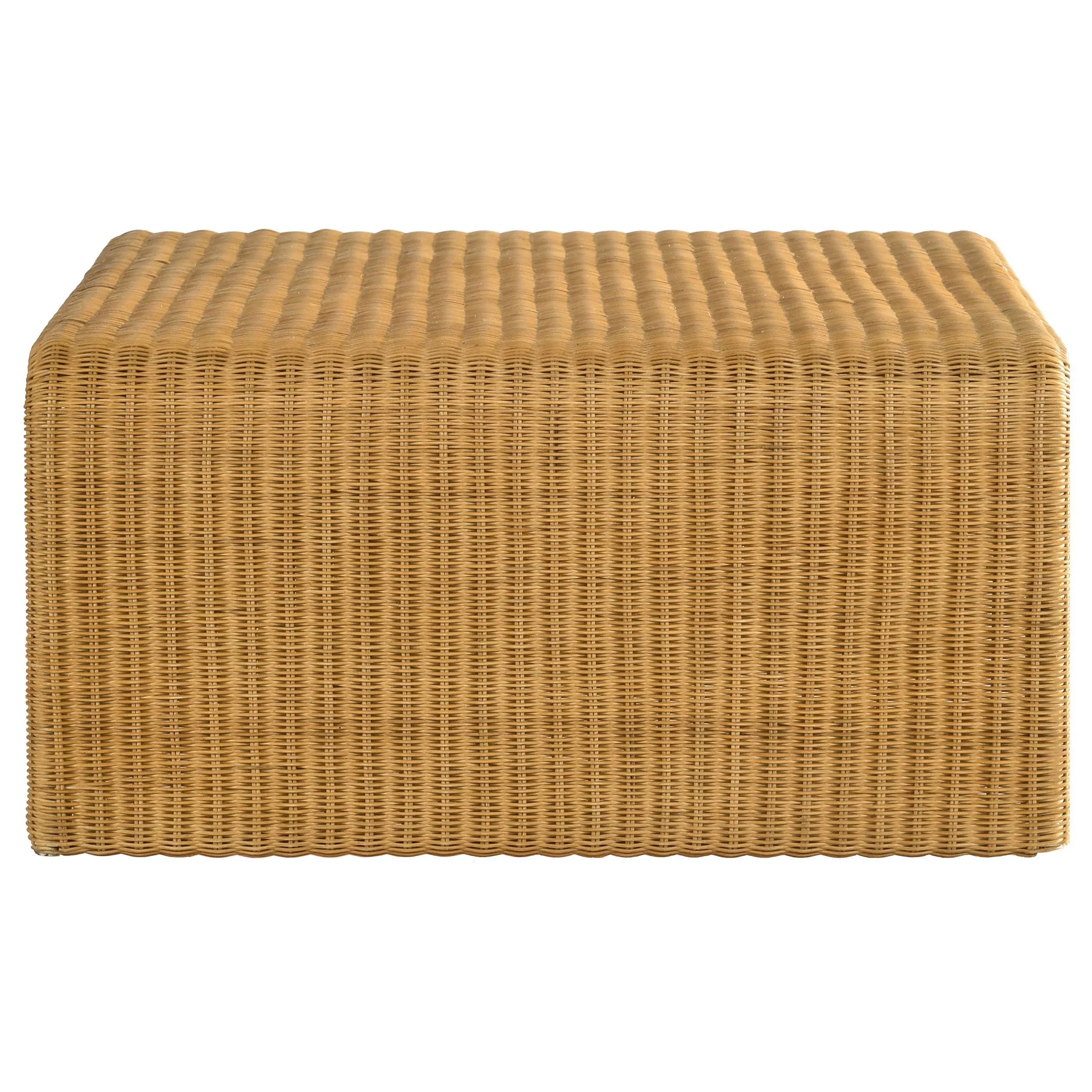 Juanita Square Woven Rattan Coffee Table Natural