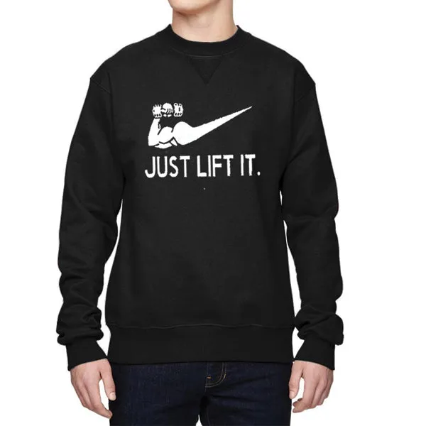 Just Lift It printed Winter Sweatshirt Black
