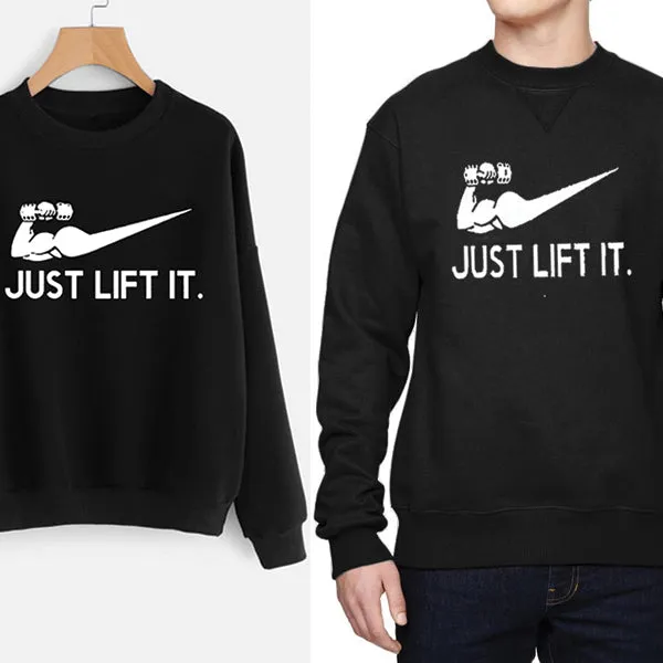 Just Lift It printed Winter Sweatshirt Black