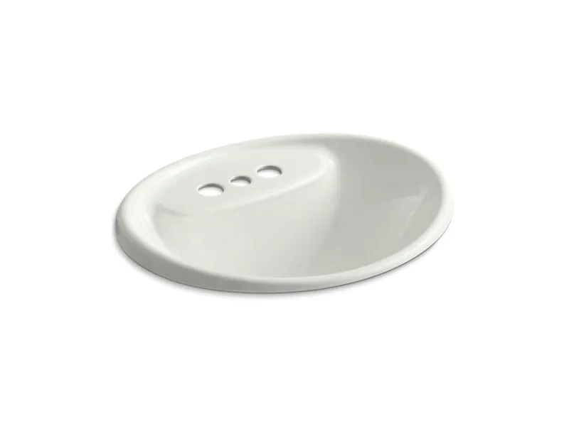 KOHLER K-2839-4 Tides Drop-in bathroom sink with 4" centerset faucet holes