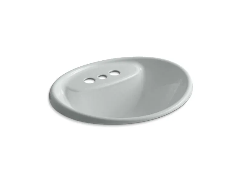 KOHLER K-2839-4 Tides Drop-in bathroom sink with 4" centerset faucet holes