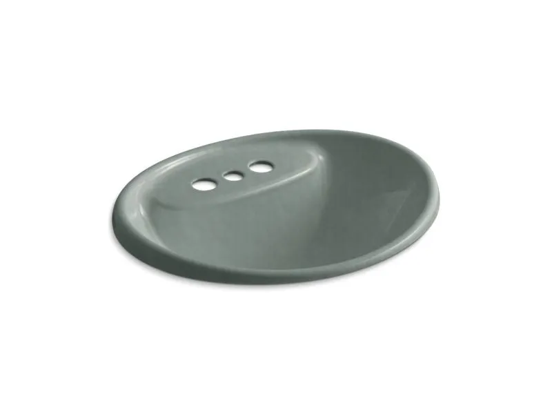 KOHLER K-2839-4 Tides Drop-in bathroom sink with 4" centerset faucet holes
