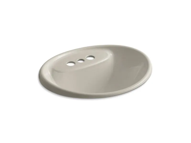 KOHLER K-2839-4 Tides Drop-in bathroom sink with 4" centerset faucet holes