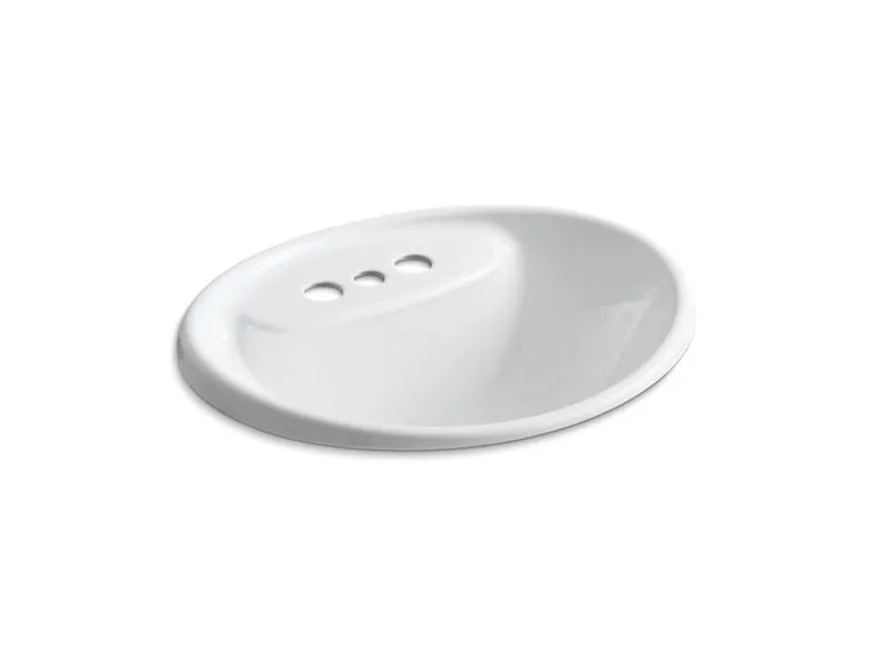 KOHLER K-2839-4 Tides Drop-in bathroom sink with 4" centerset faucet holes