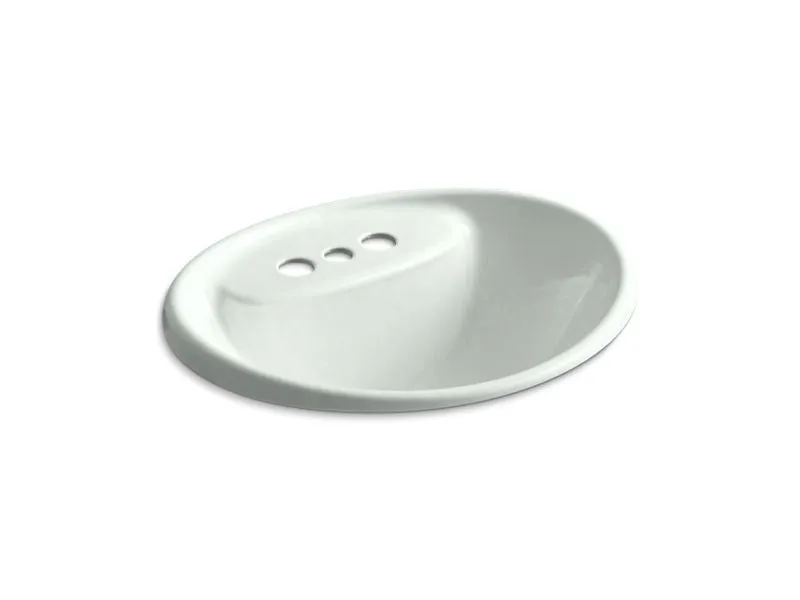 KOHLER K-2839-4 Tides Drop-in bathroom sink with 4" centerset faucet holes