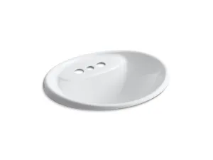 KOHLER K-2839-4 Tides Drop-in bathroom sink with 4" centerset faucet holes