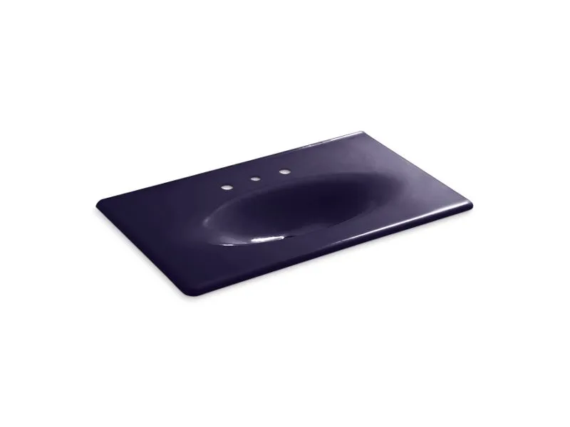 KOHLER K-3051-8 Iron/Impressions 37" Enameled cast iron vanity top with integrated oval sink