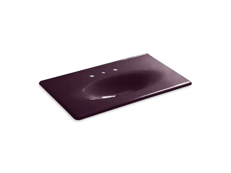 KOHLER K-3051-8 Iron/Impressions 37" Enameled cast iron vanity top with integrated oval sink