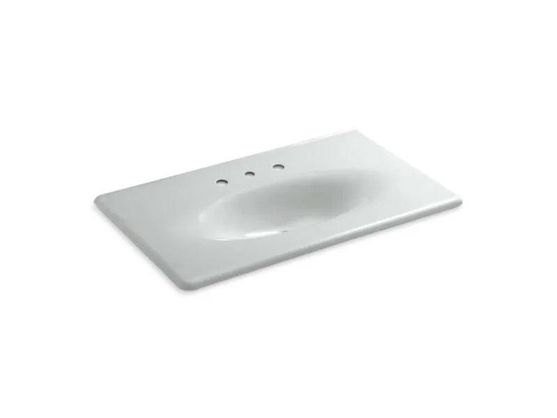 KOHLER K-3051-8 Iron/Impressions 37" Enameled cast iron vanity top with integrated oval sink