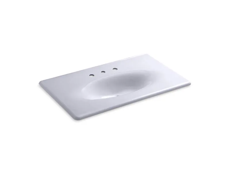 KOHLER K-3051-8 Iron/Impressions 37" Enameled cast iron vanity top with integrated oval sink