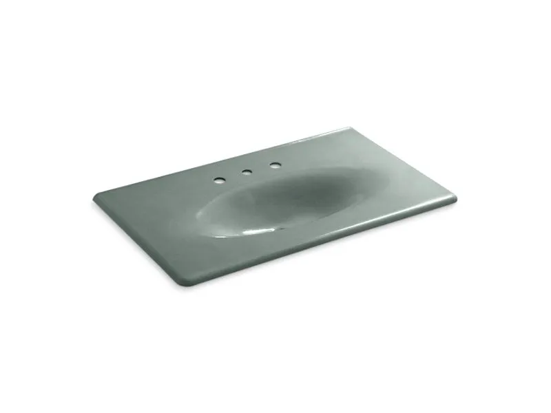 KOHLER K-3051-8 Iron/Impressions 37" Enameled cast iron vanity top with integrated oval sink