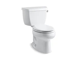 KOHLER K-3575-RA Wellworth Classic Two-piece elongated 1.28 gpf toilet with right-hand trip lever