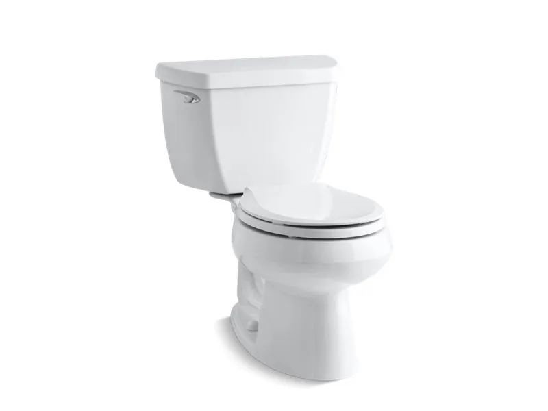 KOHLER K-3577-T Wellworth Classic Two-piece round-front 1.28 gpf toilet with tank cover locks