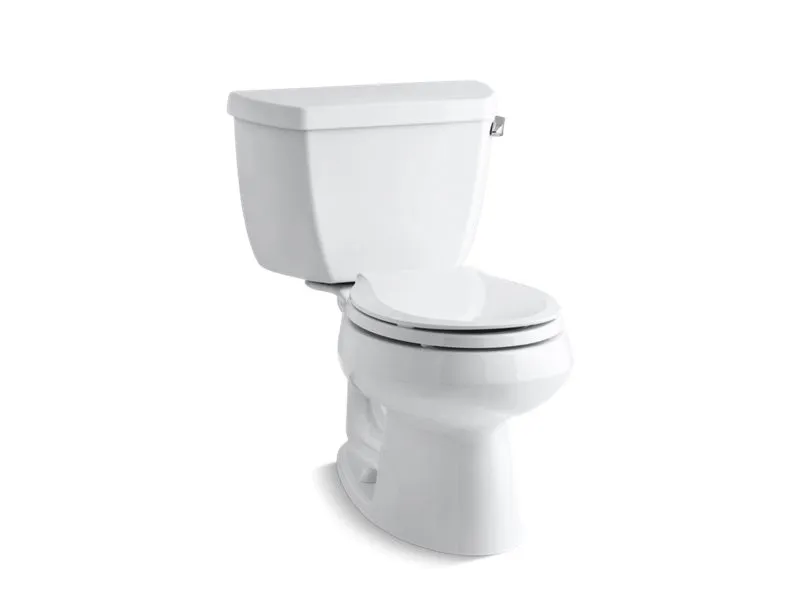 KOHLER K-3577-TR Wellworth Classic Two-piece round-front 1.28 gpf toilet with right-hand trip lever and tank cover locks