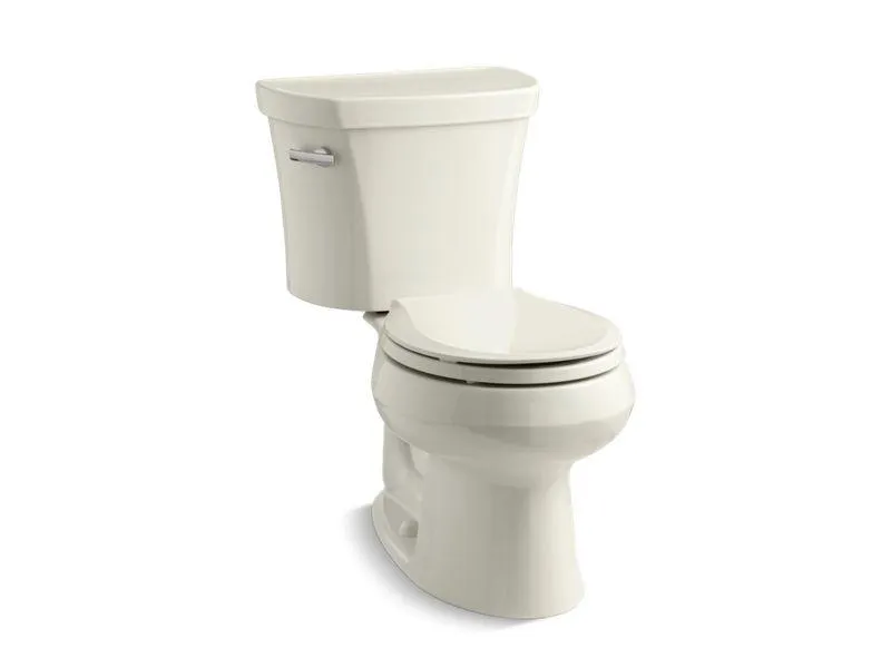 KOHLER K-3947-T Wellworth Two-piece round-front 1.28 gpf toilet with tank cover locks and 14" rough-in