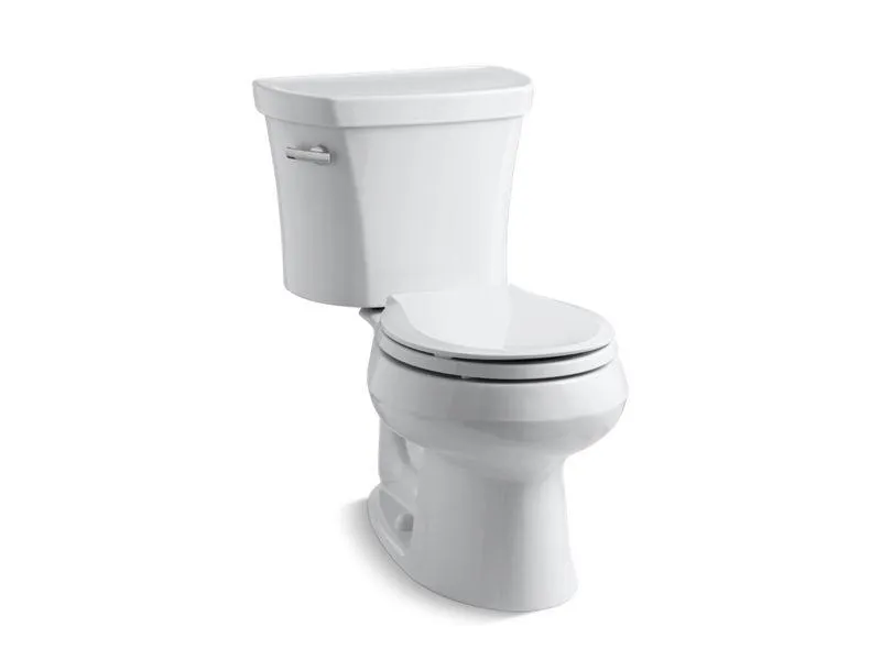 KOHLER K-3947-T Wellworth Two-piece round-front 1.28 gpf toilet with tank cover locks and 14" rough-in