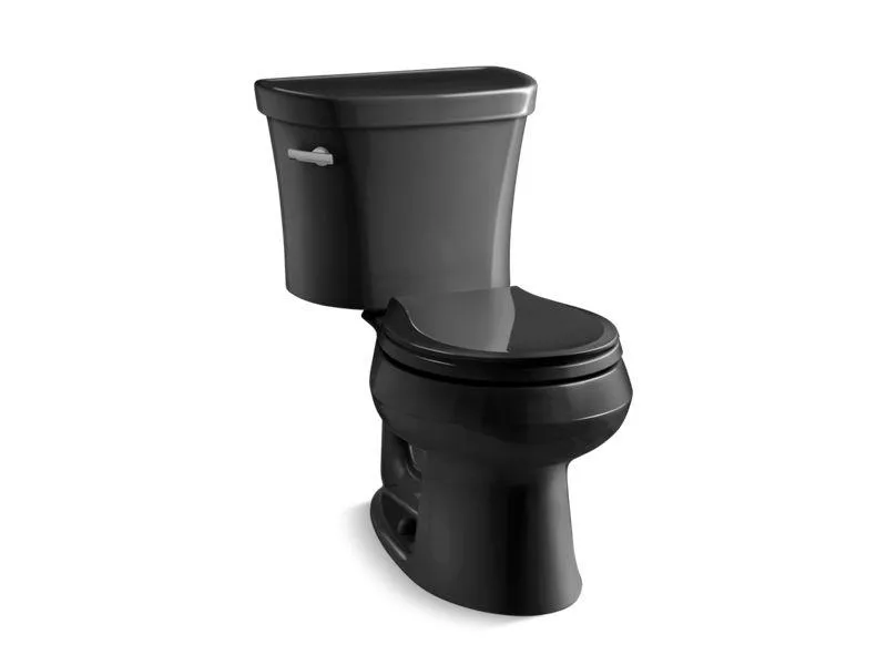 KOHLER K-3947-T Wellworth Two-piece round-front 1.28 gpf toilet with tank cover locks and 14" rough-in