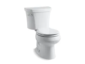 KOHLER K-3947-T Wellworth Two-piece round-front 1.28 gpf toilet with tank cover locks and 14" rough-in