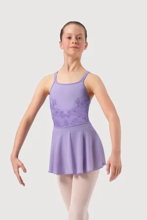 L54177G - Bloch Printed Lace Girls Double Cami Leotard Dress