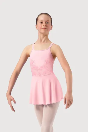 L54177G - Bloch Printed Lace Girls Double Cami Leotard Dress