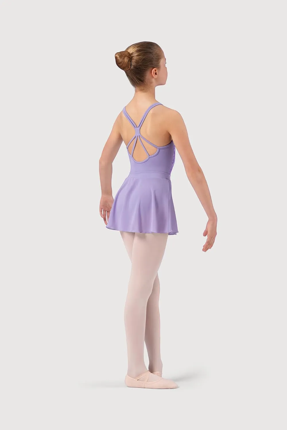 L54177G - Bloch Printed Lace Girls Double Cami Leotard Dress