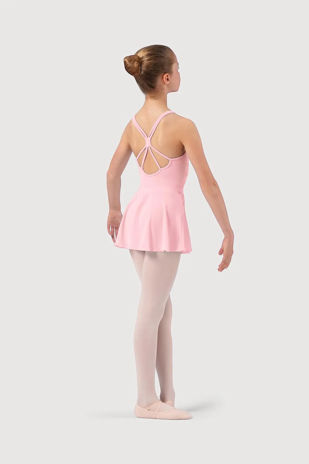L54177G - Bloch Printed Lace Girls Double Cami Leotard Dress