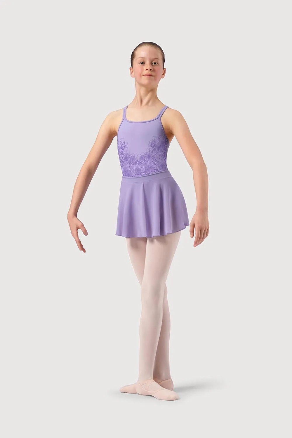 L54177G - Bloch Printed Lace Girls Double Cami Leotard Dress