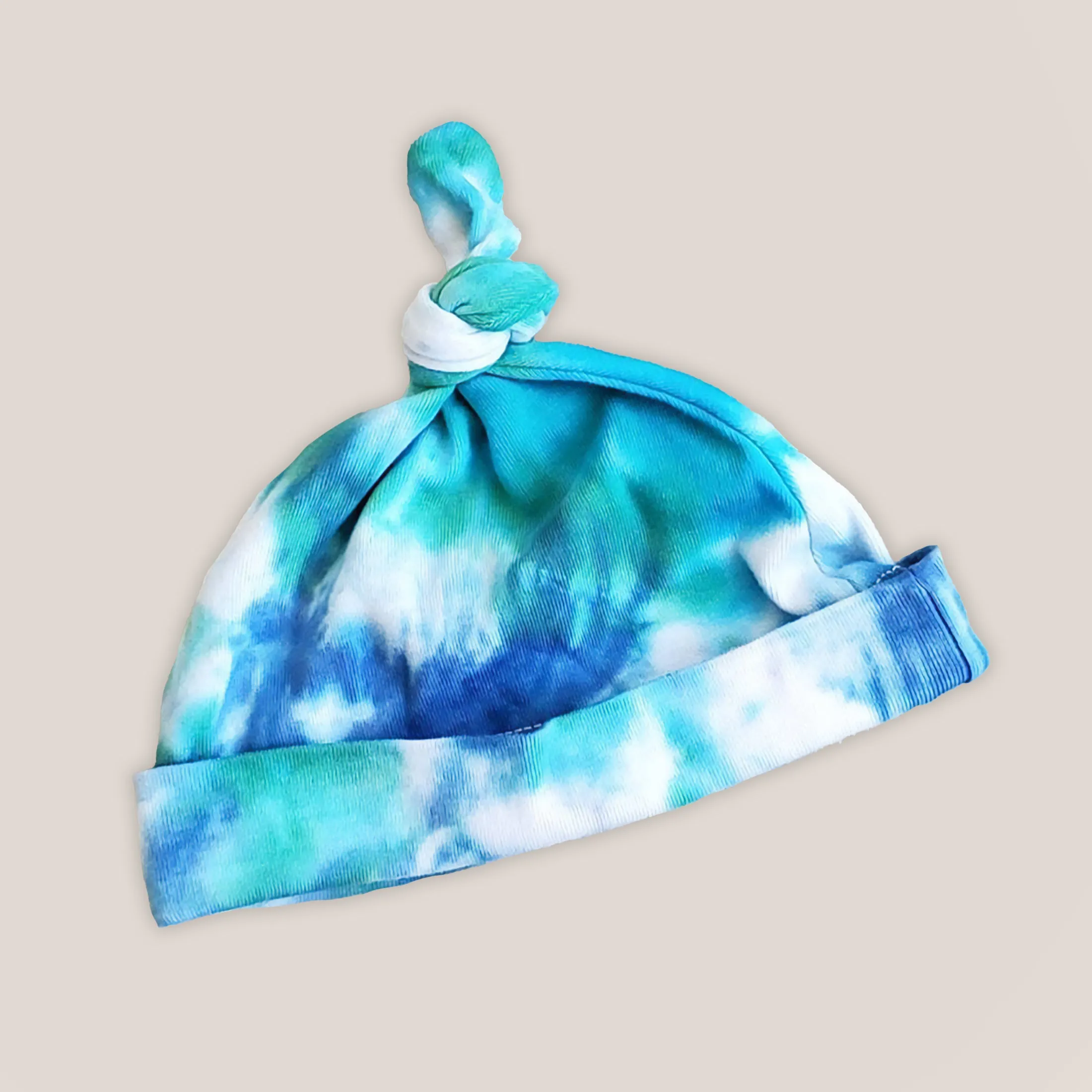 Lake Blue Tie Dye Organic Baby Hat