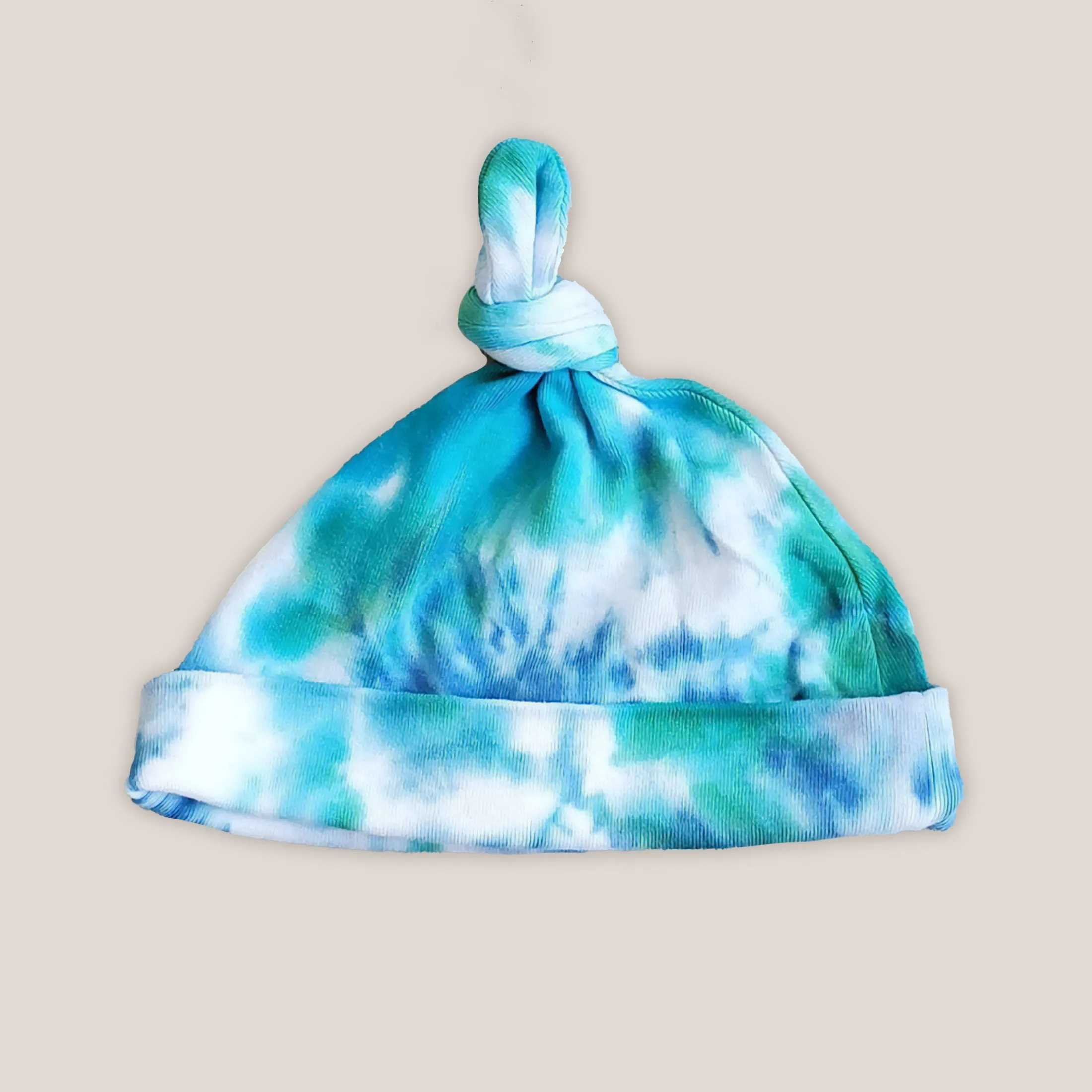 Lake Blue Tie Dye Organic Baby Hat