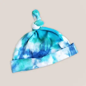 Lake Blue Tie Dye Organic Baby Hat