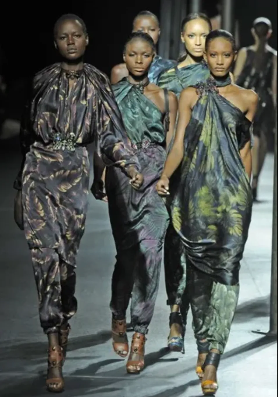 LANVIN- 2011 Silk Print Sarong Style Dress, Size 10