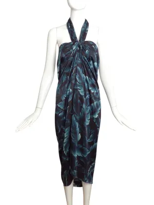 LANVIN- 2011 Silk Print Sarong Style Dress, Size 10